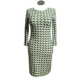 Melly M Womens Catalina Shiftdress S Geometric Retro Bracelet Sleeve Golf Preppy